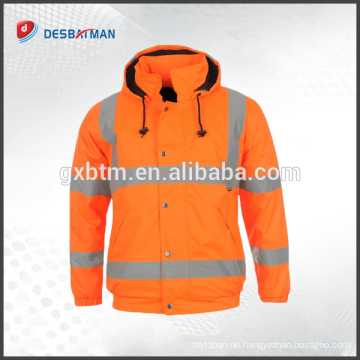 Hi Visibility Insulated 3m Reflektierende Jacke Coat Road Work Sicherheit reflektieren Jacke